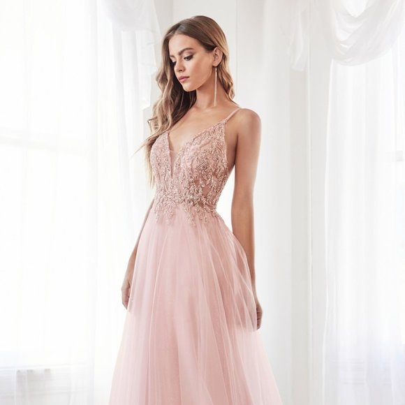 NEW LONG OFF THE SHOULDER SLEEVELESS A-LINE TULLE DRESS WITH ZIPPER BACK CD0154